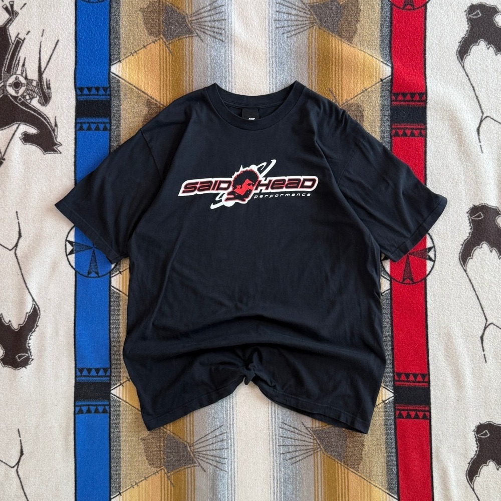 Vintage No Fear Said Head Performance T-Shirt Black XL SoBe Boris 60 Y2K Racing